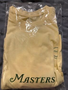 2026 Masters Pale Yellow Crewneck with Green Logo - LG